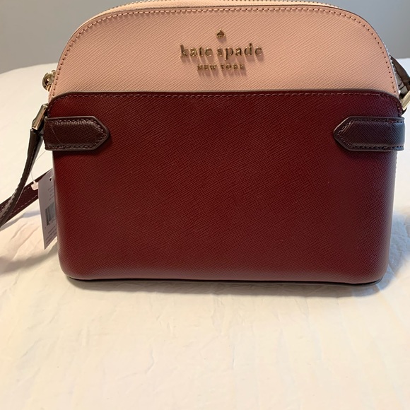 New with tags Kate Spade cross body bag maroon and light pink - Picture 3 of 5